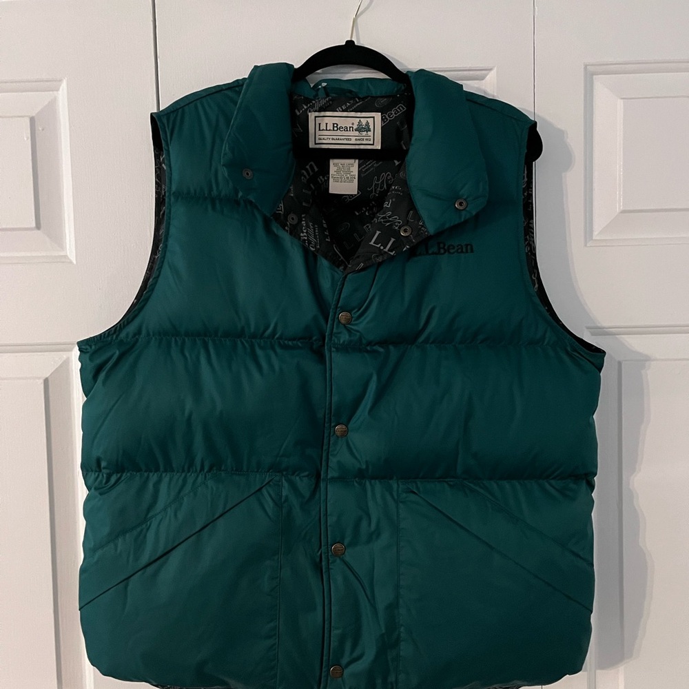 LL Bean Trail Model Down Vest- Emerald Green